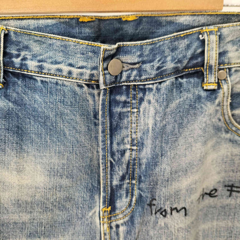 ドープ DOPE メッセージペイント ダメージ デニムパンツ メンズ 38inch