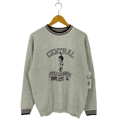 オニータ ONEITA 80-90s 後期銀タグUSA製 CENTTRAL LITTLE MAROONS カレッジロゴ クルーネック スウェット トレーナー メンズ X LARGE