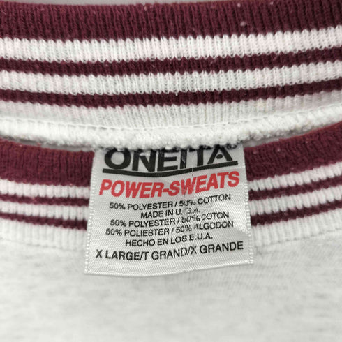 オニータ ONEITA 80-90s 後期銀タグUSA製 CENTTRAL LITTLE MAROONS カレッジロゴ クルーネック スウェット トレーナー メンズ X LARGE