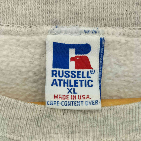 ラッセルアスレチック RUSSELL ATHLETIC 90-00s 刺繍タグ USA製 Southwest Missouri Rugby オールドイングリッシュ ロゴ クルーネック スウェット トレーナー メンズ XL