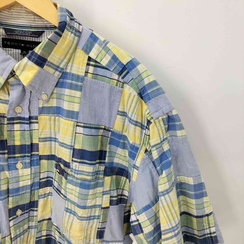 トミーヒルフィガー TOMMY HILFIGER パッチワーク s/s BDシャツ メンズ import:XL
