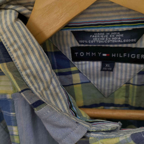 トミーヒルフィガー TOMMY HILFIGER パッチワーク s/s BDシャツ メンズ import:XL