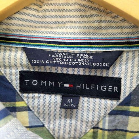 トミーヒルフィガー TOMMY HILFIGER パッチワーク s/s BDシャツ メンズ import:XL
