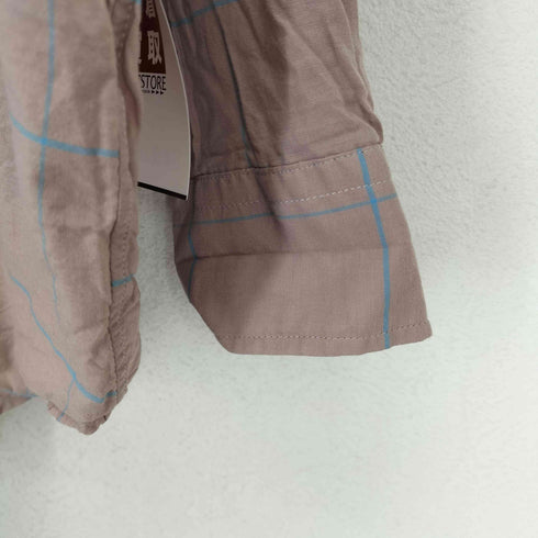 サノバチーズ SON OF THE CHEESE 20SS シルク混 チェック柄 キャッツアイボタン L/S シャツ メンズ JPN:M