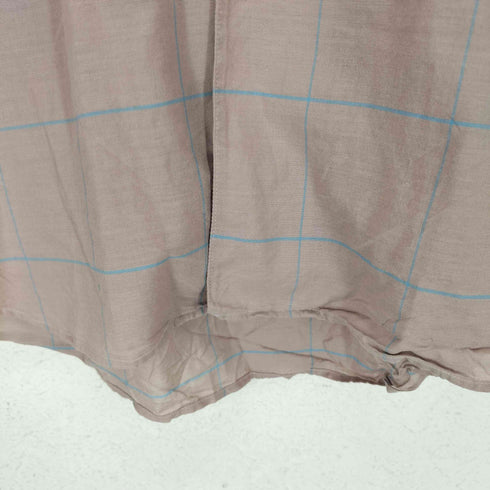 サノバチーズ SON OF THE CHEESE 20SS シルク混 チェック柄 キャッツアイボタン L/S シャツ メンズ JPN:M