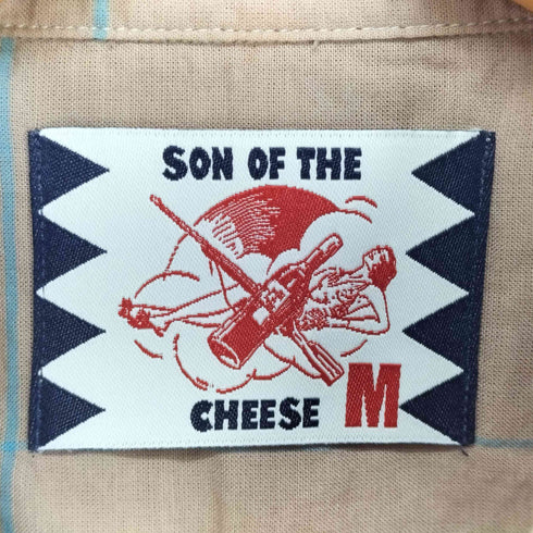 サノバチーズ SON OF THE CHEESE 20SS シルク混 チェック柄 キャッツアイボタン L/S シャツ メンズ JPN:M