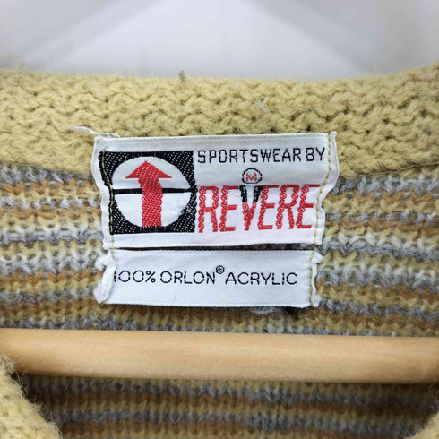 REVERE 60s モヘアライク Vネック アクリル シャギーニット セーター メンズ