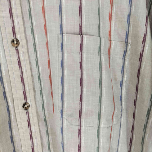 AT EASE マルチストライプコットン半袖シャツ メンズ 2XL