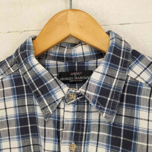 ゲスジョージズマルシアーノ GUESS BY GEORGES MARCIANO 80~90S MADE IN USA チェック柄コットンシャツ メンズ