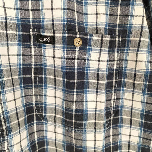 ゲスジョージズマルシアーノ GUESS BY GEORGES MARCIANO 80~90S MADE IN USA チェック柄コットンシャツ メンズ