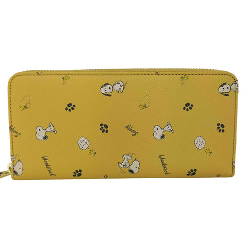 ピーナッツ PEANUTS キャラクター ラウンド プレミアムレザー 長財布 レディース