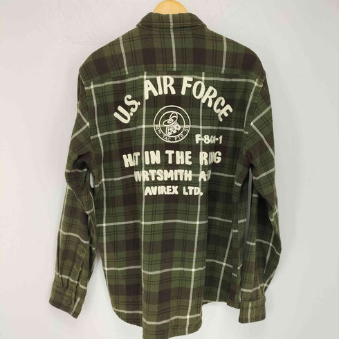 アヴィレックス AVIREX LONGSLEEVE CHECK EMB SHIRT USAF メンズ XL