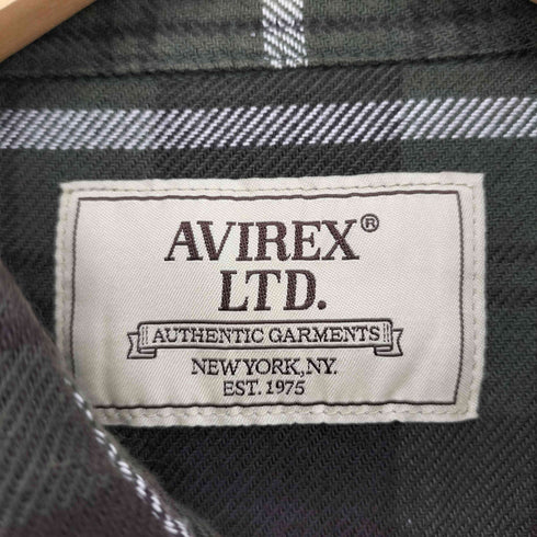 アヴィレックス AVIREX LONGSLEEVE CHECK EMB SHIRT USAF メンズ XL