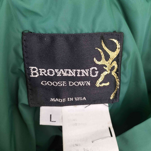 browning goose down USA製 フロントアニマル刺繍ワッペンダウンベスト メンズ import:L