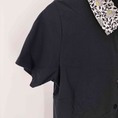 アニエスベー agnes b. 襟フラワー プリント S/S シャツ ブラウス レディース 3