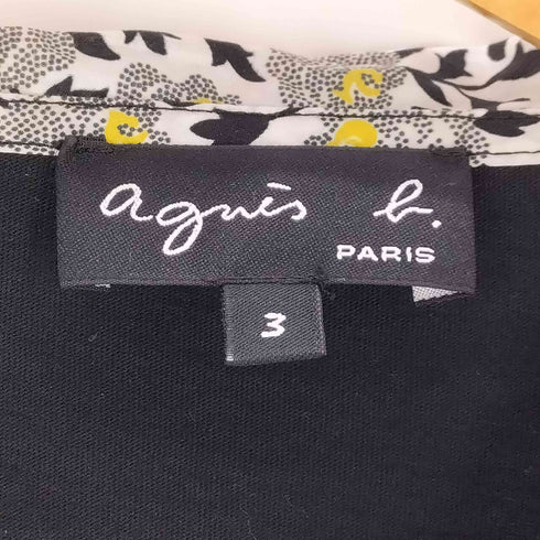 アニエスベー agnes b. 襟フラワー プリント S/S シャツ ブラウス レディース 3