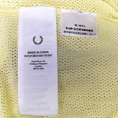 フレッドペリー FRED PERRY Short Sleeve Open-Knit Jumper サマーニット レディース UK:10