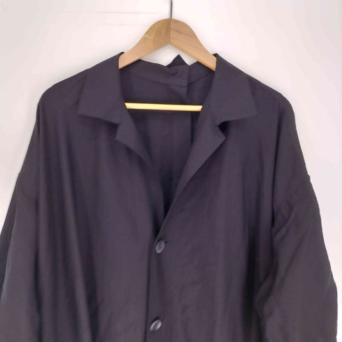 ヨウジヤマモト Yohji Yamamoto 25SS COLLECTIONS Cu/W HIGH TWISTED GABARDINE SIDE GATHER DETAIL COAT A レディース JPN:2