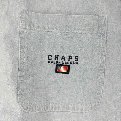 チャップスラルフローレン CHAPS RALPH LAUREN 90S 胸元刺繍 S/S BDシャツ メンズ import:XL