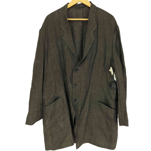 ヨウジヤマモトプールオム Yohji Yamamoto POUR HOMME 25SS INK DYED TWILL SINGLE LAPEL SWITCHING JACKET メンズ JPN:3