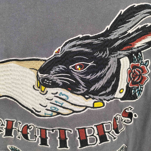 ショット Schott シェイクハンドバニー刺繍 ロングスリーブTシャツ メンズ import:L