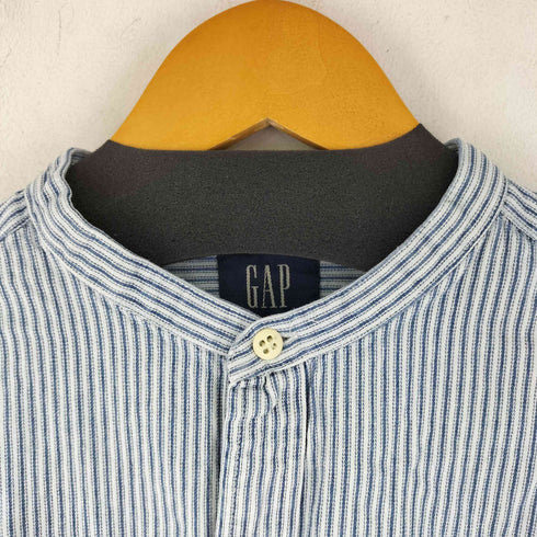 ギャップ Gap 00S ストライプ S/S バンドカラーシャツ メンズ import:L