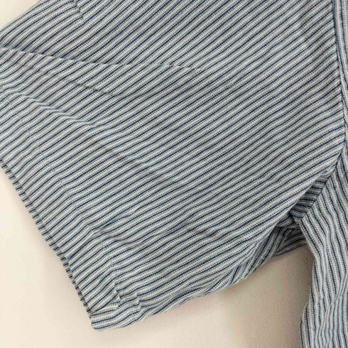 ギャップ Gap 00S ストライプ S/S バンドカラーシャツ メンズ import:L