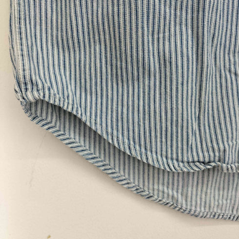 ギャップ Gap 00S ストライプ S/S バンドカラーシャツ メンズ import:L