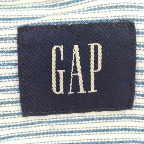 ギャップ Gap 00S ストライプ S/S バンドカラーシャツ メンズ import:L