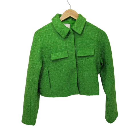 マンゴー MNG cropped tweed jacket クロップド ツイード ジャケット レディース import:XS