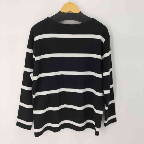 maison cornichon ボートネック ボーダー コットンニット レディース