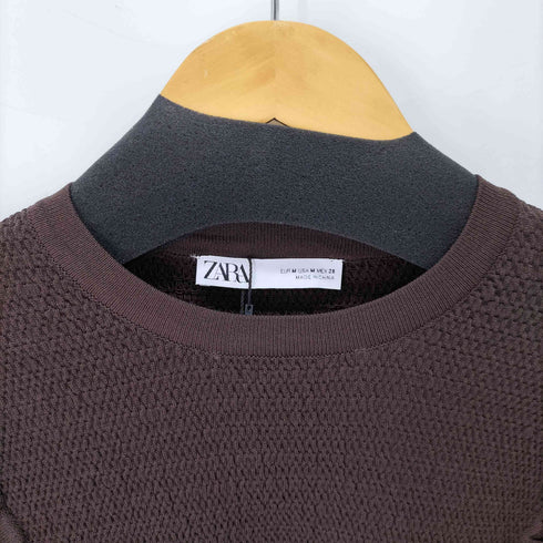 ザラ ZARA パフスリーブ トップス クルーネック フリルブラウス レディース import:M