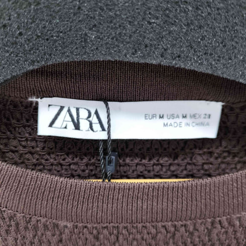 ザラ ZARA パフスリーブ トップス クルーネック フリルブラウス レディース import:M