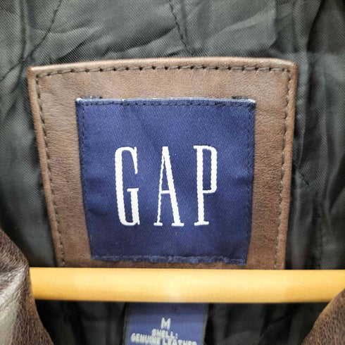 ギャップ Gap 90-00s OLD GAP 紺タグ レザー カーコート メンズ M