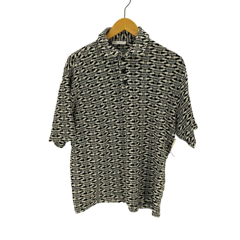 ザラ ZARA ジオメトリック柄ジャガードニットポロシャツ メンズ import:M