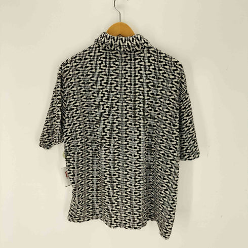 ザラ ZARA ジオメトリック柄ジャガードニットポロシャツ メンズ import:M