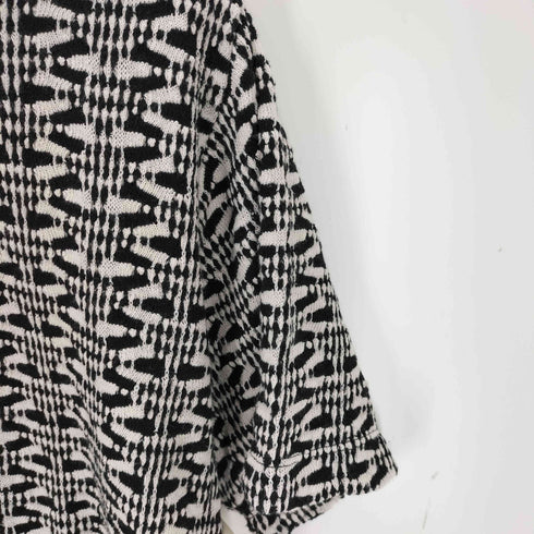 ザラ ZARA ジオメトリック柄ジャガードニットポロシャツ メンズ import:M