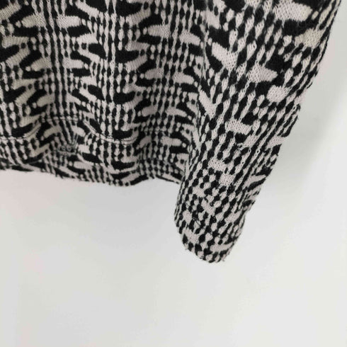 ザラ ZARA ジオメトリック柄ジャガードニットポロシャツ メンズ import:M