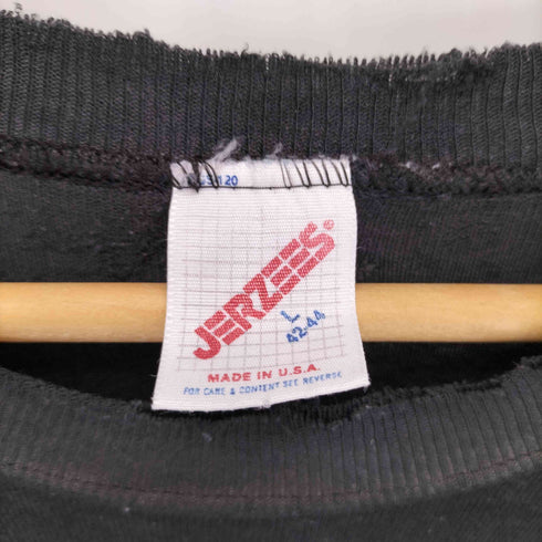 ジャージーズ JERZEES 80-90s USA製 襤褸 プリント クルーネックスウェット メンズ L