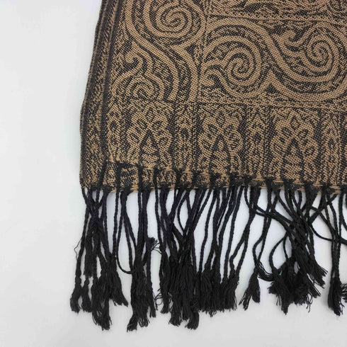 パシュミナ PASHMINA 総柄 フリンジ ストール レディース
