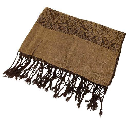 パシュミナ PASHMINA 総柄 フリンジ マフラー レディース