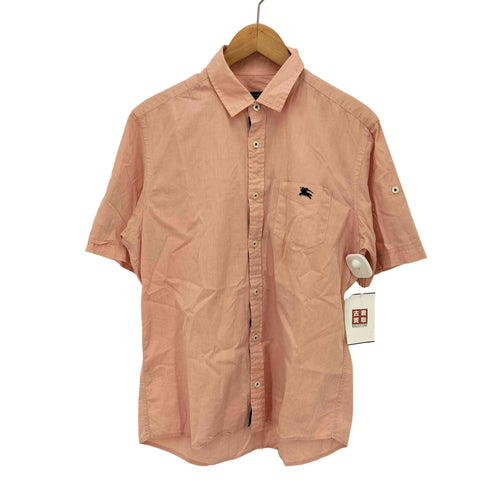 バーバリーブラックレーベル BURBERRY BLACK LABEL ロゴ刺繍 ポケット半袖シャツ メンズ JPN:2