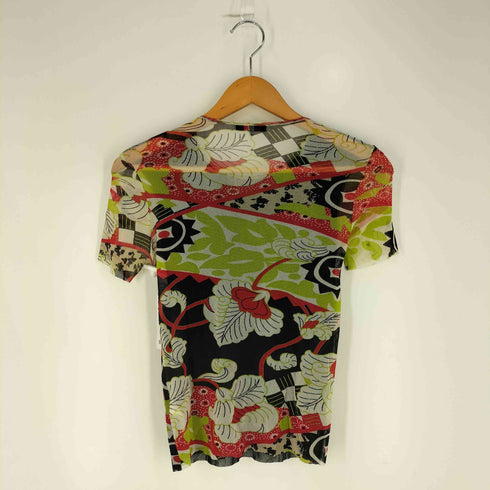 ケンゾージーンズ KENZO JEANS 和柄 花 シースルー カットソー レディース import:M