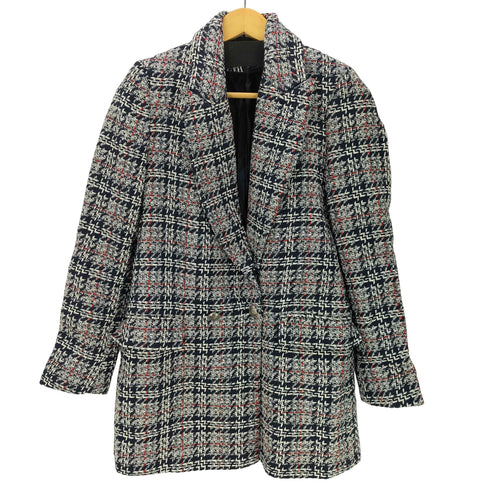 ザラ ZARA Plaid Daburu Breasted Blazer レディース import:XS