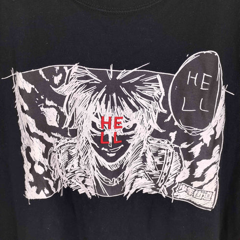 HELL 少年街道 ロゴ刺繍 グラフィックプリント Tシャツ メンズ JPN:XL
