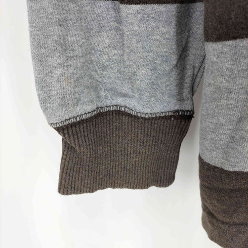 チャップス CHAPS ワンポイント刺繍 ボーダー柄 クルーネック 長袖Tシャツ カットソー メンズ L