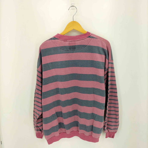 South Mountain ワンポイント刺繍 ボーダー切替 クルーネック 長袖Tシャツ メンズ XL