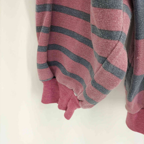 South Mountain ワンポイント刺繍 ボーダー切替 クルーネック 長袖Tシャツ メンズ XL