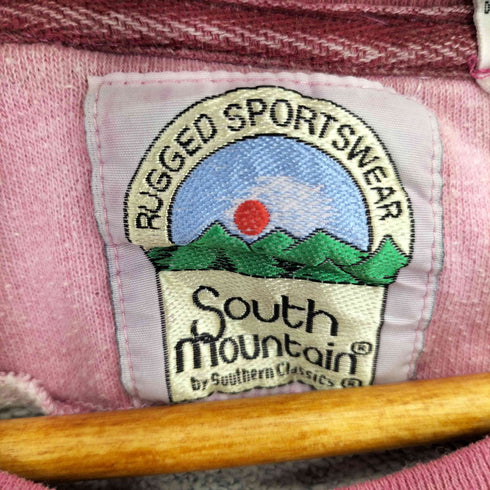 South Mountain ワンポイント刺繍 ボーダー切替 クルーネック 長袖Tシャツ メンズ XL