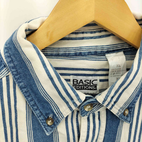 ベーシックエディションズ BASIC EDITIONS ストライプデザイン BD 長袖シャツ メンズ XL